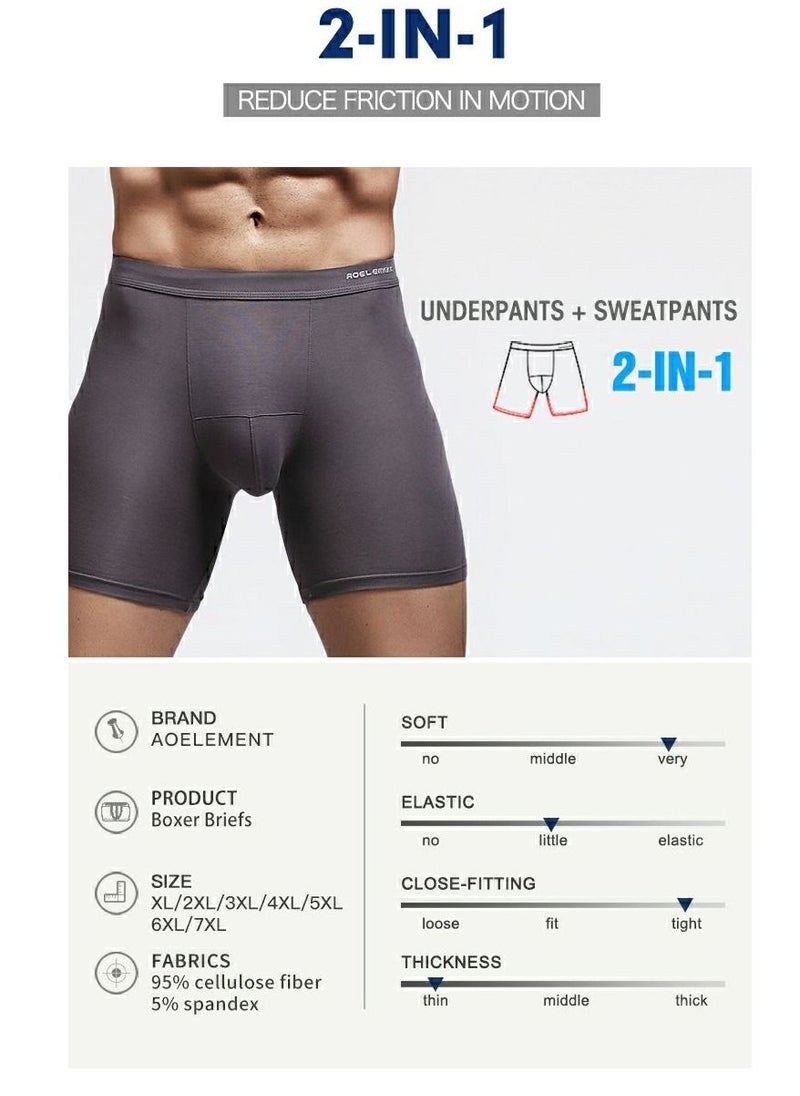 AOELEMENT - Boxer Briefs White Color for Men Six  pcs Pack - Image 1