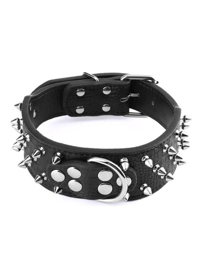 OUTAD Rivets Leather Collar Black/Silver L - Image 3
