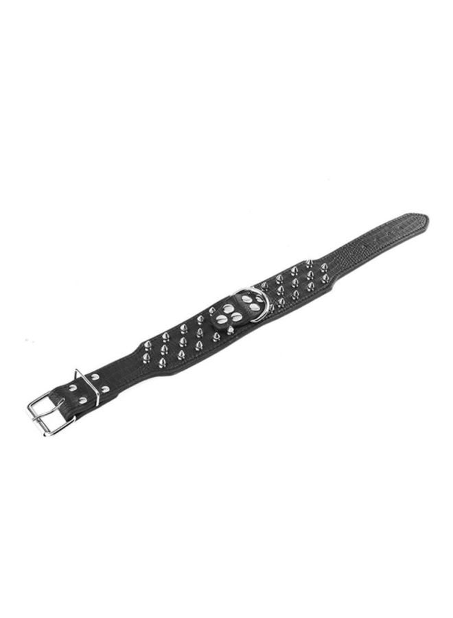 OUTAD Rivets Leather Collar Black/Silver L - Image 4