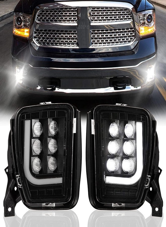 DRFG LED Fog Lights with Daytime Running Lights Compatible for Dodge Ram 1500 Pickup 2013 2014 2015 2016 2017 2018 Truck Fog Light Assembly Driving Fog lamps - Image 1