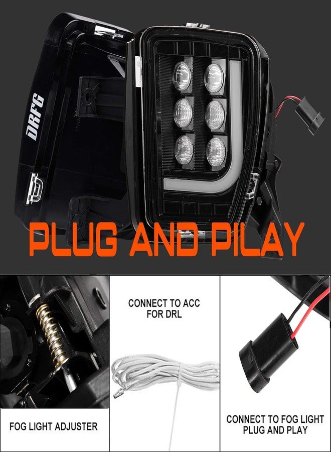 DRFG LED Fog Lights with Daytime Running Lights Compatible for Dodge Ram 1500 Pickup 2013 2014 2015 2016 2017 2018 Truck Fog Light Assembly Driving Fog lamps - Image 3