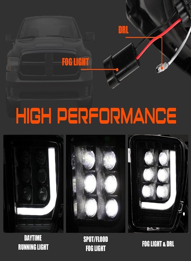 DRFG LED Fog Lights with Daytime Running Lights Compatible for Dodge Ram 1500 Pickup 2013 2014 2015 2016 2017 2018 Truck Fog Light Assembly Driving Fog lamps - Image 2