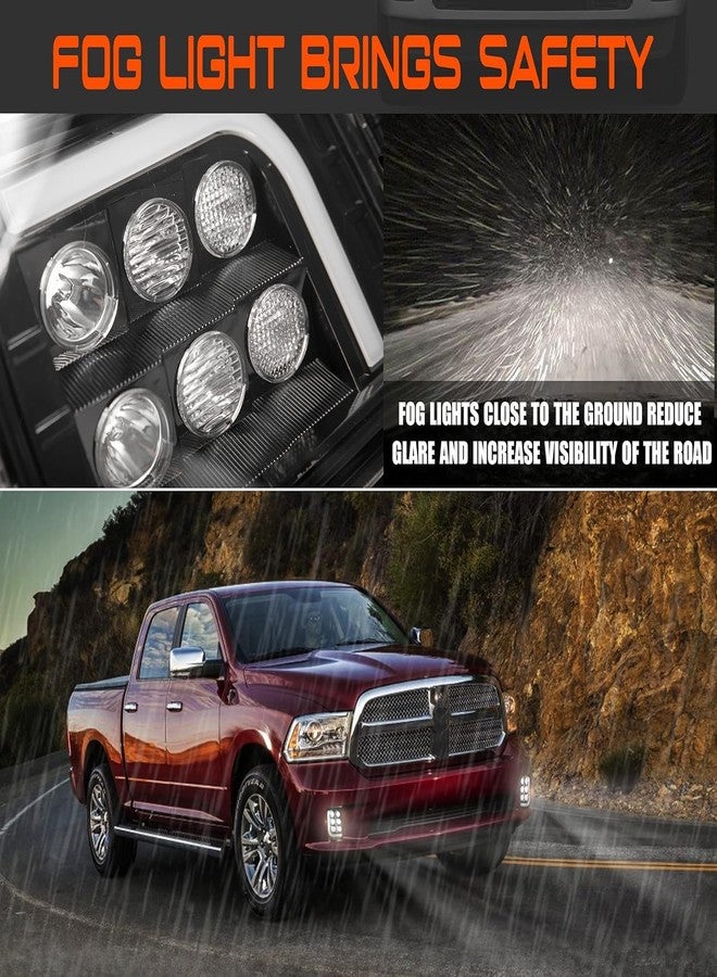 DRFG LED Fog Lights with Daytime Running Lights Compatible for Dodge Ram 1500 Pickup 2013 2014 2015 2016 2017 2018 Truck Fog Light Assembly Driving Fog lamps - Image 4