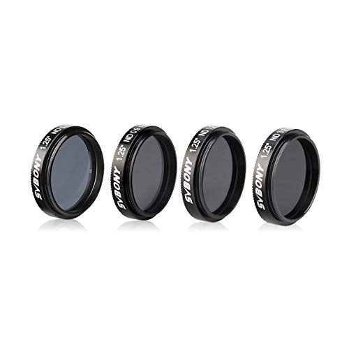 SVBONY SV139 Telescope Filter Moon Filter Kit 1.25 inch ND4 ND8 ND16 ND1000 for Telescope Eyepiece Reduces Moon Glare and Enhances Lunar Crater Details - Image 1