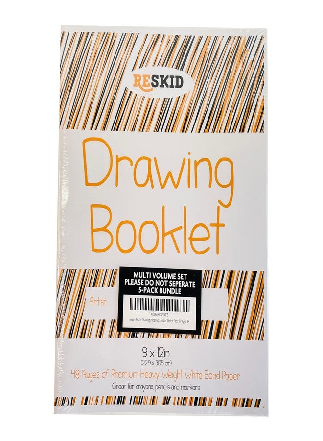 Reskid Drawing Paper Booklet (9 x 12 inches) - 48 Page, 3-Pack - Kids Drawing Paper Booklet, Coloring Art Booklet for Kids, Toddler Sketch Pads for Ages 3+ (9x12 (5 Pack)) - Image 3