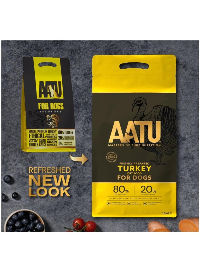 AATU 80/20 Complete Dry Dog Food, Turkey 1.5kg - Dry Food Alternative to Raw Feeding, High Protein. No Nasties, No Fillers. - Image 4