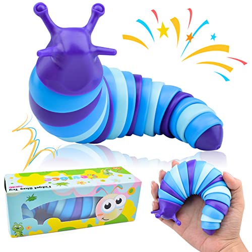 Cevioce Sensory Slug Fidget Toys,Fidget Slug Toys for Adults & Kids Party Favors,1 PC Cute Autism Sensory Toys for Autistic Children,Toddler Christmas Stocking Stuffers,Travel Toys for 1+ Year Old B - Image 1