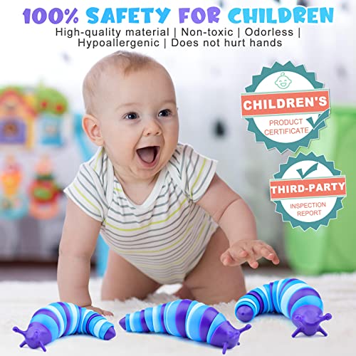 Cevioce Sensory Slug Fidget Toys,Fidget Slug Toys for Adults & Kids Party Favors,1 PC Cute Autism Sensory Toys for Autistic Children,Toddler Christmas Stocking Stuffers,Travel Toys for 1+ Year Old B - Image 2