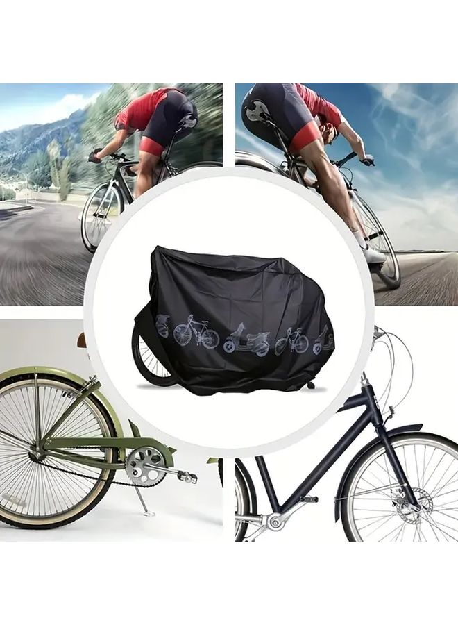 Black PEVA Bike Sun Shade Cover UV Protection 78 74x39 37 Inch - Image 1