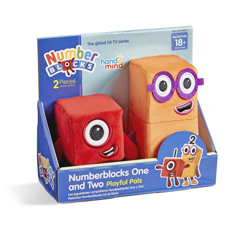 hand2mind Numberblocks One & Two Playful Pals, Plush Figure Toys, Numbers for Toddlers, Preschool Math Learning Toys, Stuffed Animal Plushies, Counting Blocks, Soft Stuffies, Kids Birthday Giftsï»¿ï»¿ï»¿ï»¿ - Image 1