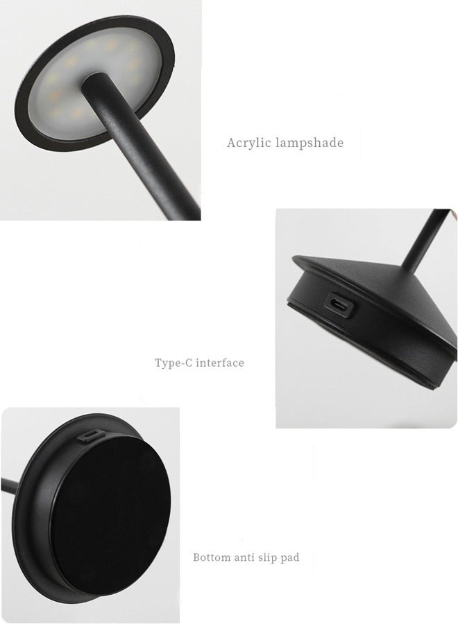 XiuWoo Rechargeable Cordless Table Lamps,Portable Led Touch Beside Lamp with Stepless Dimming 3 Color Modes,Desk Lamps for Indoor/Outdoor/Restaurant/Bar/Patio/Nightstand/Camping - Image 4