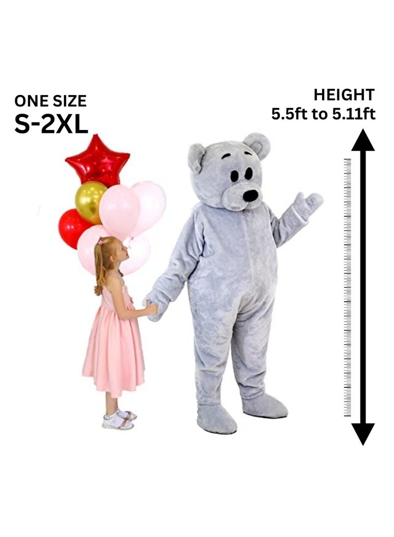 Carnival Mascot Carnival Mascot Vinki Bear Costume, Full Body Adult Size Bear Mascot, 1 Size For All Handmade From Premium Quality Materials, Mascot Uniforms Perfect for Kids, Halloween, & Parties, Grey  - Image 2