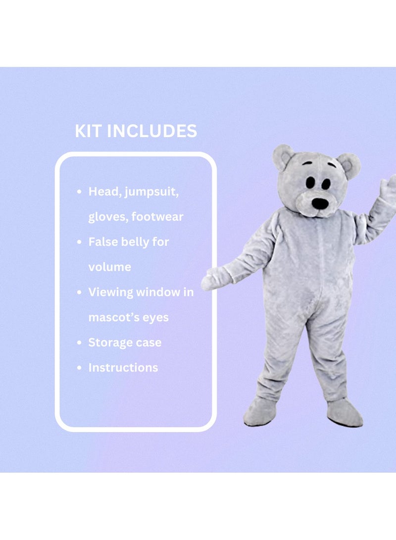 Carnival Mascot Carnival Mascot Vinki Bear Costume, Full Body Adult Size Bear Mascot, 1 Size For All Handmade From Premium Quality Materials, Mascot Uniforms Perfect for Kids, Halloween, & Parties, Grey  - Image 3