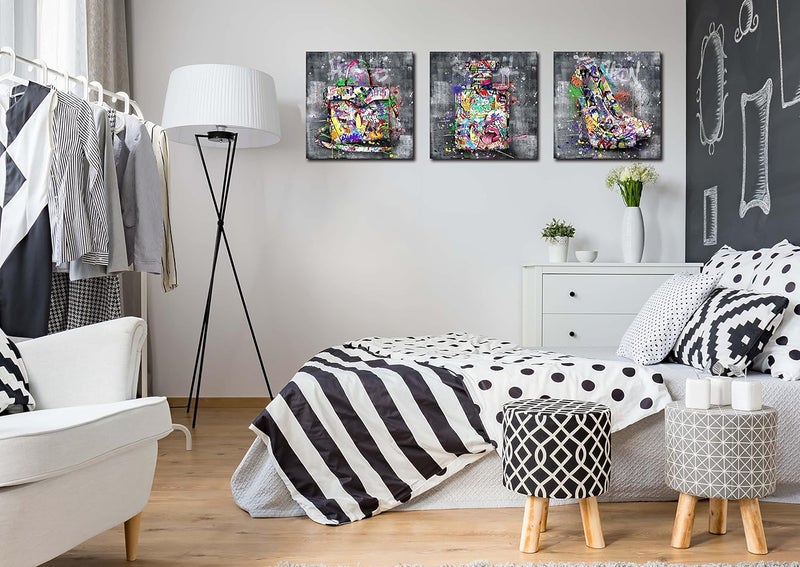 SIXTTART Graffiti Canvas Wall Art - 3 Piece Set - Image 3