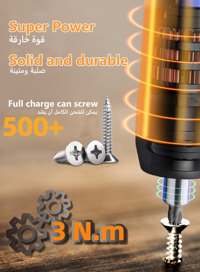 Hi-Spec Power Tools,Drill,Electric Cordless Screwdriver With 20pcs Accessories USB Rechargeable Portable Electric Screwdriver Tools Set Adjustable Torque Cordless Screwdriver For Small Home Projects Home DIY Repair - Image 5