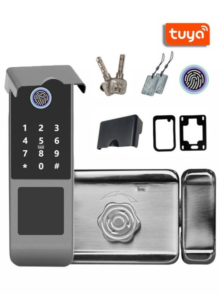 XiuWoo Tuya Smart Lock WiFi Fingerprint Lock Waterproof Outdoor Gate Digital Password Remote App Home Electronic Rim Lock for Home Bedroom Apartment - Image 1