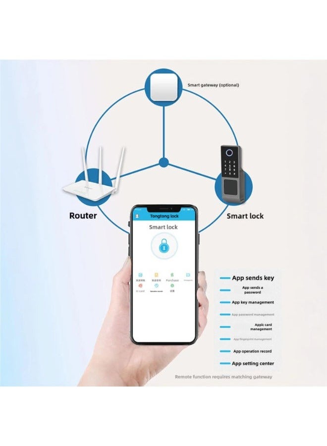 XiuWoo Tuya Smart Lock WiFi Fingerprint Lock Waterproof Outdoor Gate Digital Password Remote App Home Electronic Rim Lock for Home Bedroom Apartment - Image 2