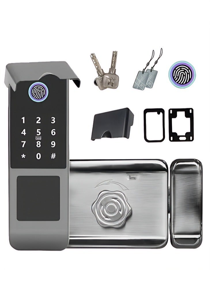 XiuWoo Smart Lock WiFi Fingerprint Lock Waterproof Outdoor Gate Digital Password Remote App Home Electronic Rim Lock for Home Bedroom Apartment - Image 1