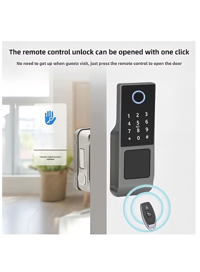 XiuWoo Smart Lock WiFi Fingerprint Lock Waterproof Outdoor Gate Digital Password Remote App Home Electronic Rim Lock for Home Bedroom Apartment - Image 4