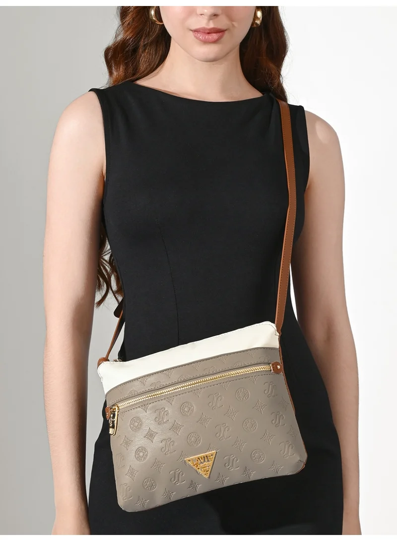 لافي حقيبة كتف نسائية جالاكس بألوان متداخلة بيج