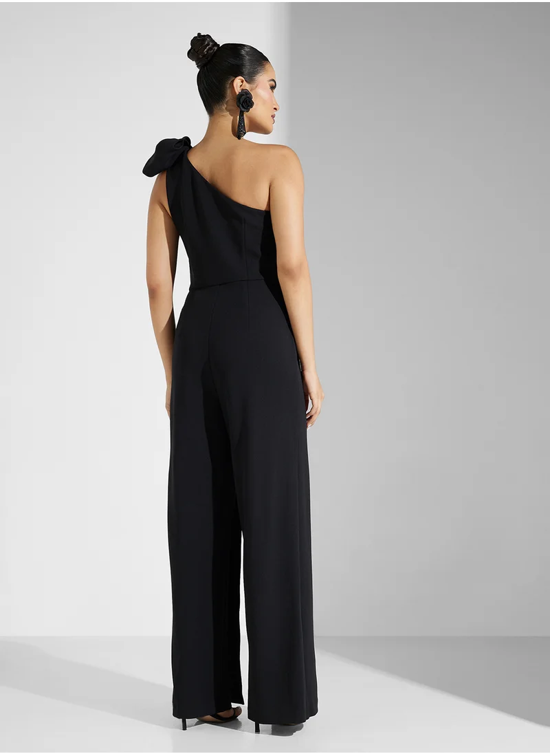 ادريانا بابيل One Shoulder Tie Detailed Jumpsuit