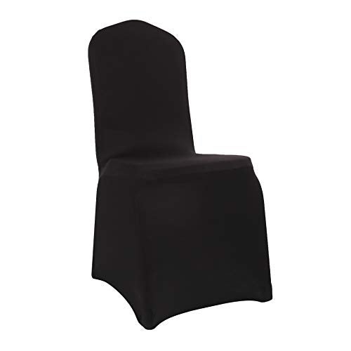 iEventStar Stretch Spandex Dining Chair Cover Covers Slipcover for Wedding Banquet Dining Room(Black) - Image 2