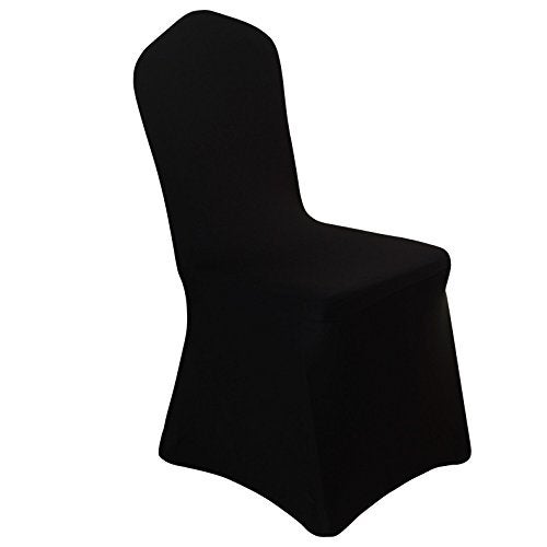 iEventStar Stretch Spandex Dining Chair Cover Covers Slipcover for Wedding Banquet Dining Room(Black) - Image 1