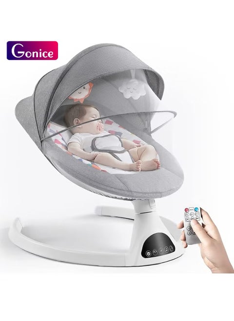 Baby Swing for Infants, Electric Portable Baby Swing for Newborn, Bluetooth Touch Screen/Remote Control Timing Function