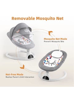 Gonice Baby Swing for Infants, Electric Portable Baby Swing for Newborn, Bluetooth Touch Screen/Remote Control Timing Function  - Image 2