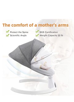 Gonice Baby Swing for Infants, Electric Portable Baby Swing for Newborn, Bluetooth Touch Screen/Remote Control Timing Function  - Image 3