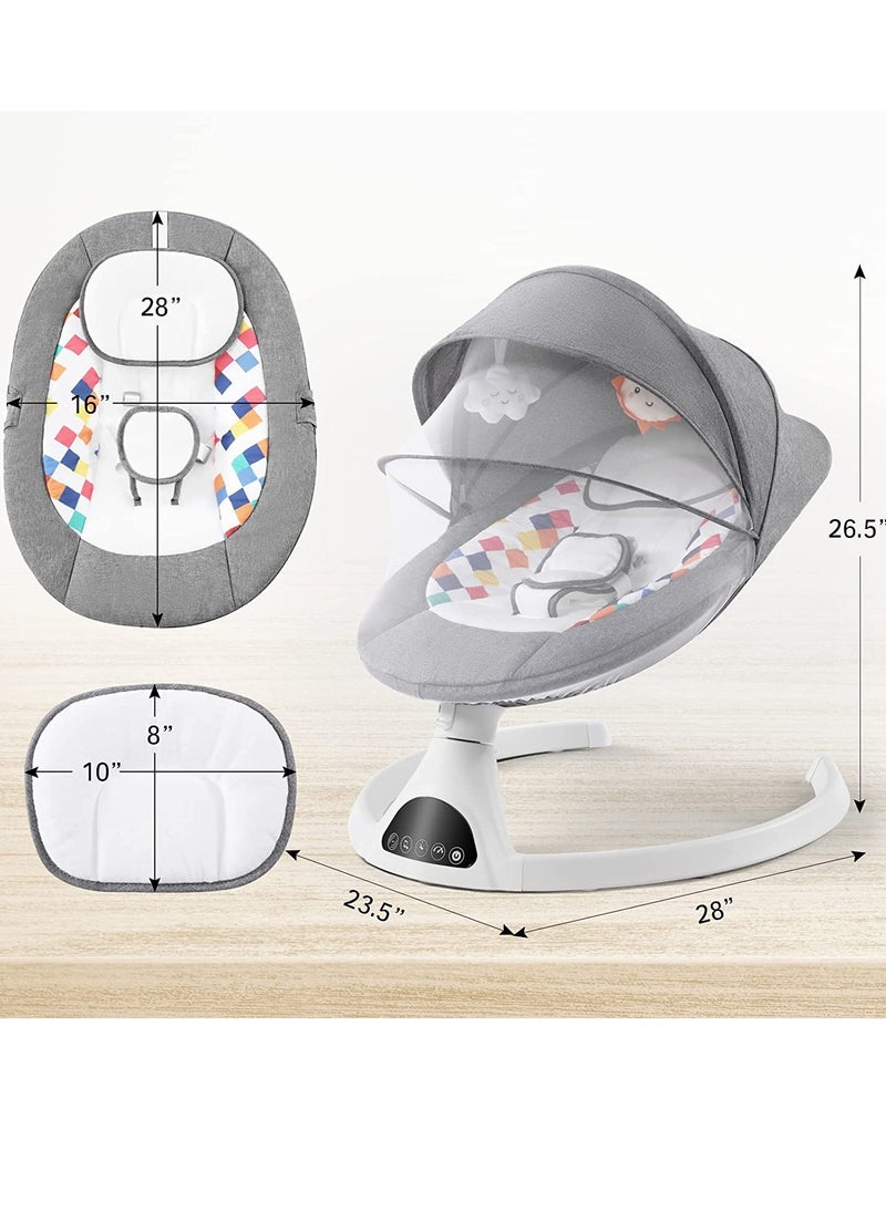 Gonice - Baby Swing for Infants, Electric Portable Baby Swing for Newborn, Bluetooth Touch Screen/Remote Control Timing Function - Image 1