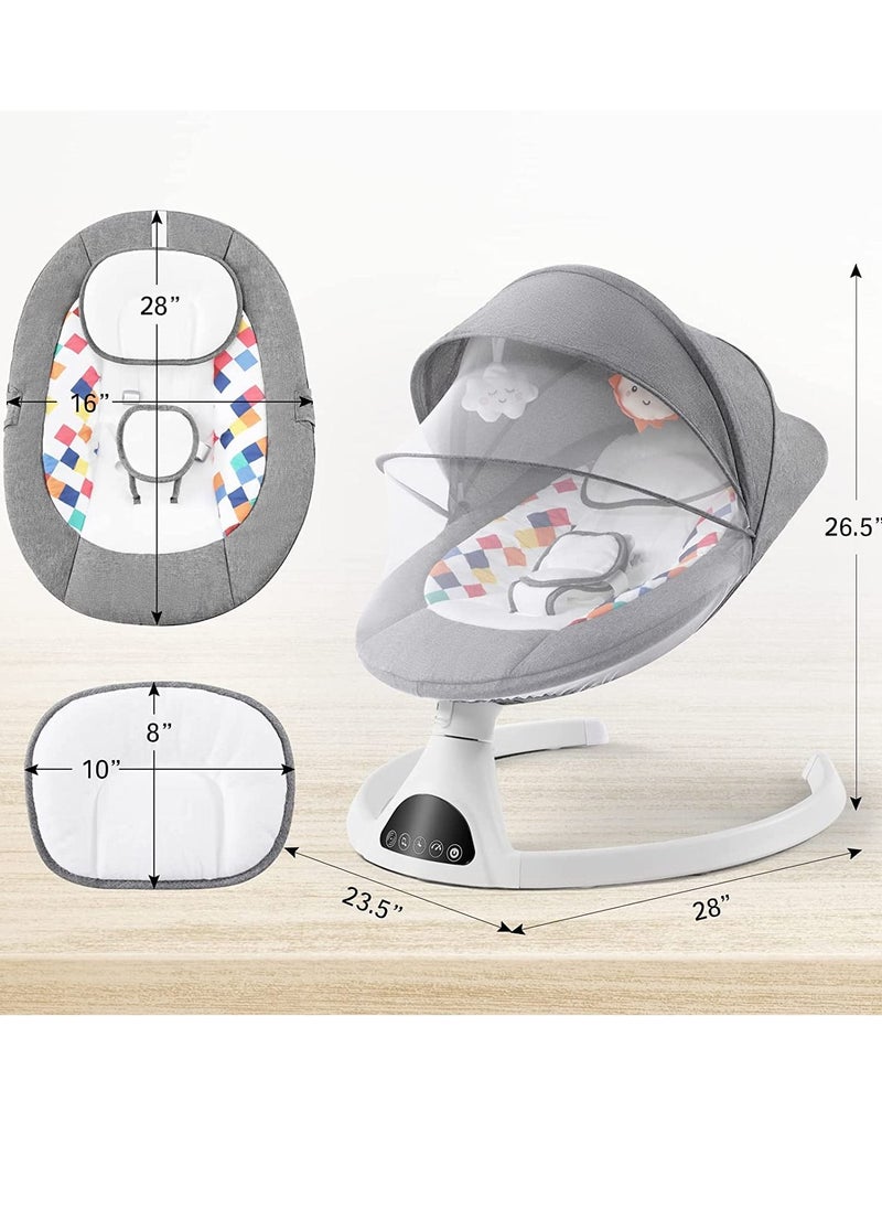 Gonice - Baby Swing for Infants, Electric Portable Baby Swing for Newborn, Bluetooth Touch Screen/Remote Control Timing Function - Image 1