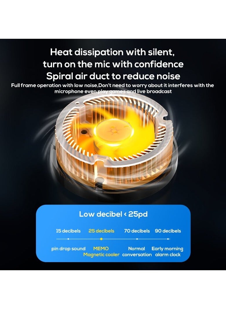 Memo - Mobile Phone Cooler for Game Fan PUBG, Designed iPhone 12/13 Series, Live Streaming and Vlog, Semiconductor Heatsink Without Noise iOS Android, ipad Tablet - Image 1