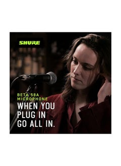 Shure Vocal Microphone - Single Element Supercardioid Dynamic Mic For Stage Studio, Includes A25D Adjustable Stand Adapter, 5/8 To 3/8 Inch Euro Thread Adapter And Storage Bag Beta 58A Silver  - Image 3
