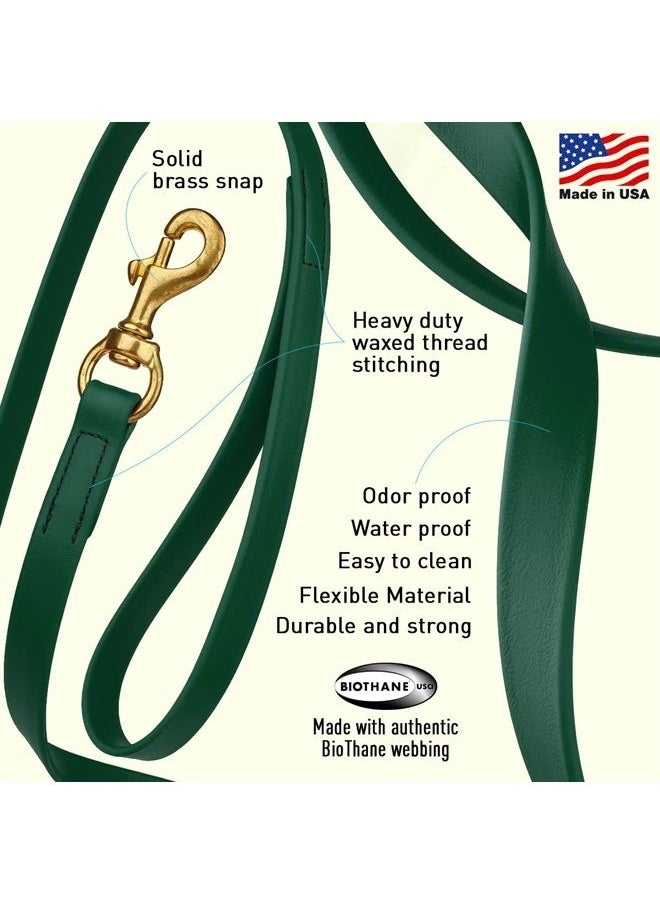 Viper Biothane K9 Working Dog Leash Waterproof Lead for Tracking Training Schutzhund Odor-Proof Long Line with Solid Brass Snap for Puppy Medium and Large Dogs 6ft, Hunter Green  - Image 2