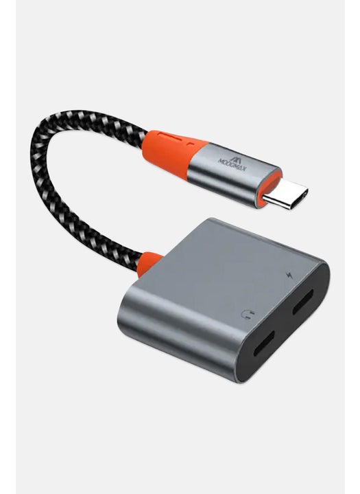 2 in 1 MX-AD006 Type C USB-C Adapter Cable, Grey