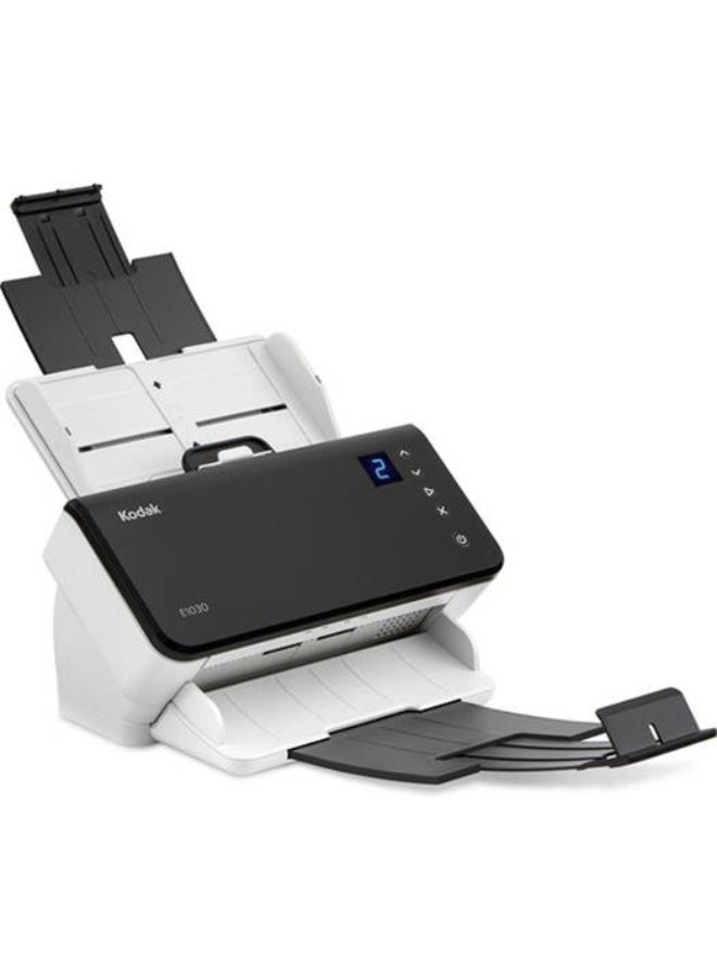 Kodak Alaris E1030 Scanner 30 PPM Simplex & 60 IPM Duplex, 80-Page Document Feeder, 600 DPI Resolution, 24/8-Bit Color/Grayscale Depth, White/Black | - Image 2