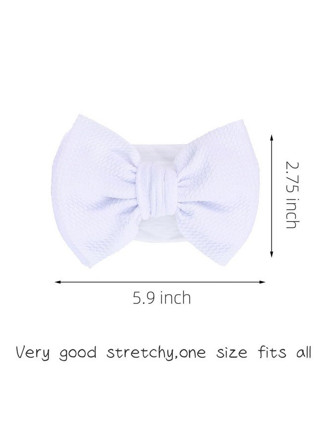 KIDOCHEESE Big Bows for Baby Girls Stretchy Nylon Headbands Oversized Hair Bows Large Hair Bands Hair Accessories for Newborn Infants Toddlers Kids - Image 2