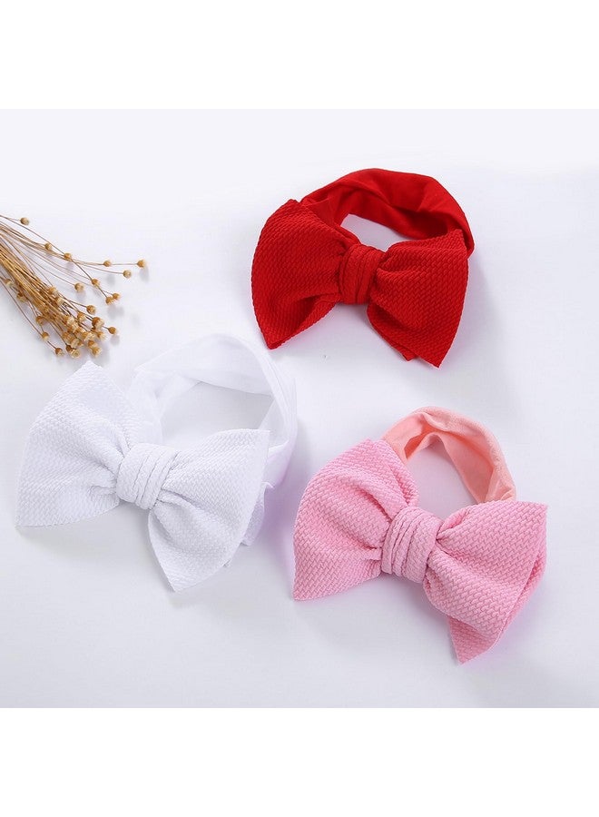 KIDOCHEESE Big Bows for Baby Girls Stretchy Nylon Headbands Oversized Hair Bows Large Hair Bands Hair Accessories for Newborn Infants Toddlers Kids - Image 5