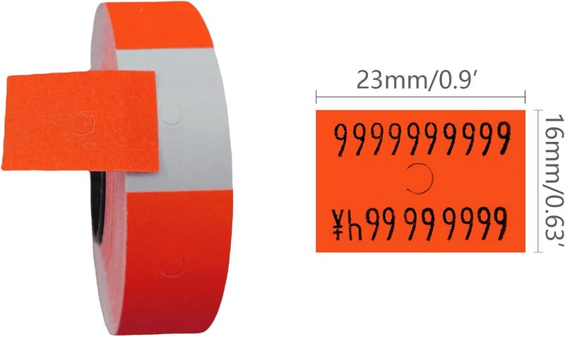 ICSTM Pricemarker Labels,10 Rolls 5000 pcs Double Line Price Label Paper for MX-6600 Price Gun Labeller,Price Gun Stickers for MX-6602/G6600/YH-689/CN-6600EOS (Red, S) - Image 2