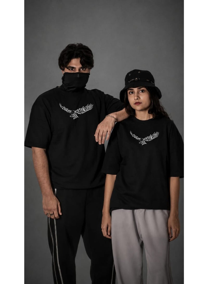 تي شيرت أوفر سايز بطبعة نسر عربي - Image 3