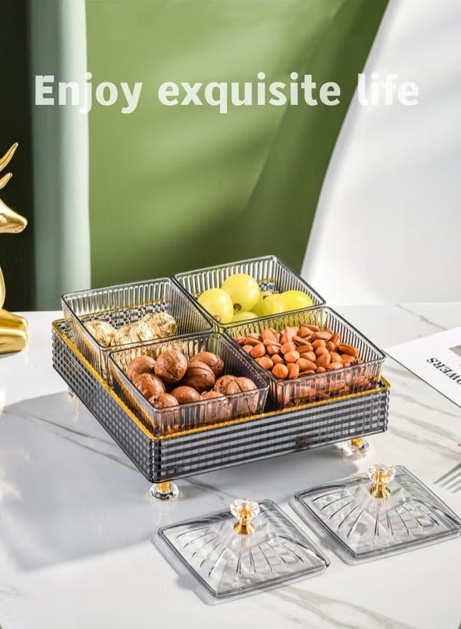Luxury Serving Platters, Snack Serving Tray With Lid, Candy And Nut Serving Container Set, Dried Fruit Plate, Plastic Appetizer, Relish Organizer, Cosmetic Storage Boxes  - Image 4