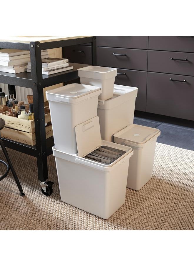 Zaboon - Bin With Lid, Light Grey, 10 L - Image 1