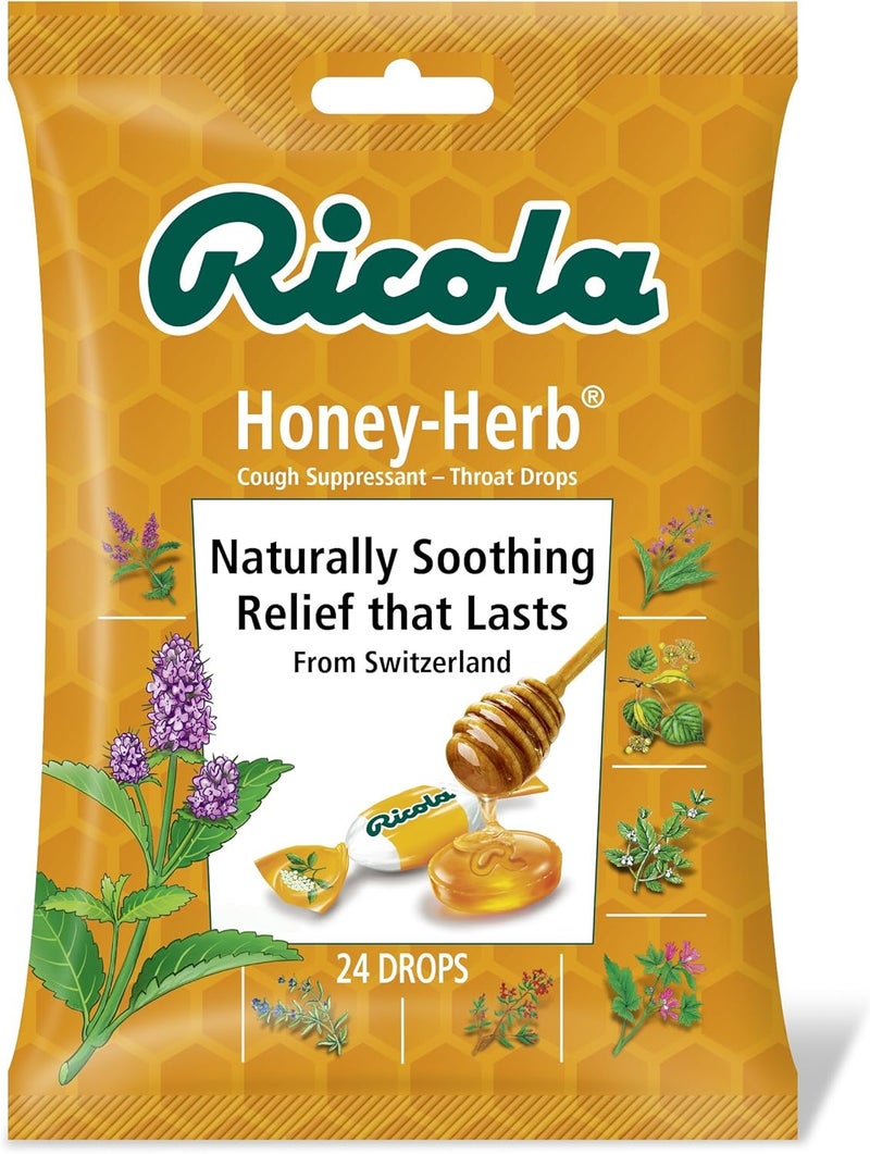 Ricola Ricola Cough Suppressant Throat Drops, Honey-Herb, 24 Drops (Pack of 12) 