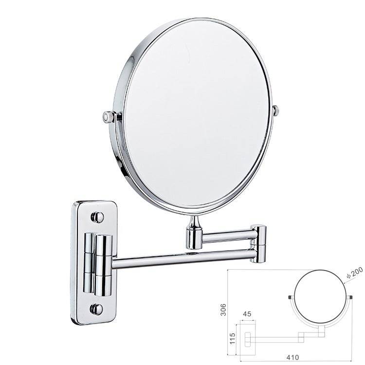 Beauty Mirror El Bathroom Wall-Mounted Mirror Makeup Mirror Bathroom Wall-Mounted Wall-Mounted Folding Retractable Magnifying Double-Sided - Image 5