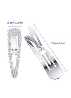 Geyoga 6 Pieces 4 Inch Rhinestone Snap Hair Clips Hair Barrettes Hairpins Crystal Metal Hair Clips For Women Girls Wedding Hair Accessories (Silver)  - Image 3