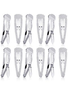 Geyoga 6 Pieces 4 Inch Rhinestone Snap Hair Clips Hair Barrettes Hairpins Crystal Metal Hair Clips For Women Girls Wedding Hair Accessories (Silver)  - Image 4