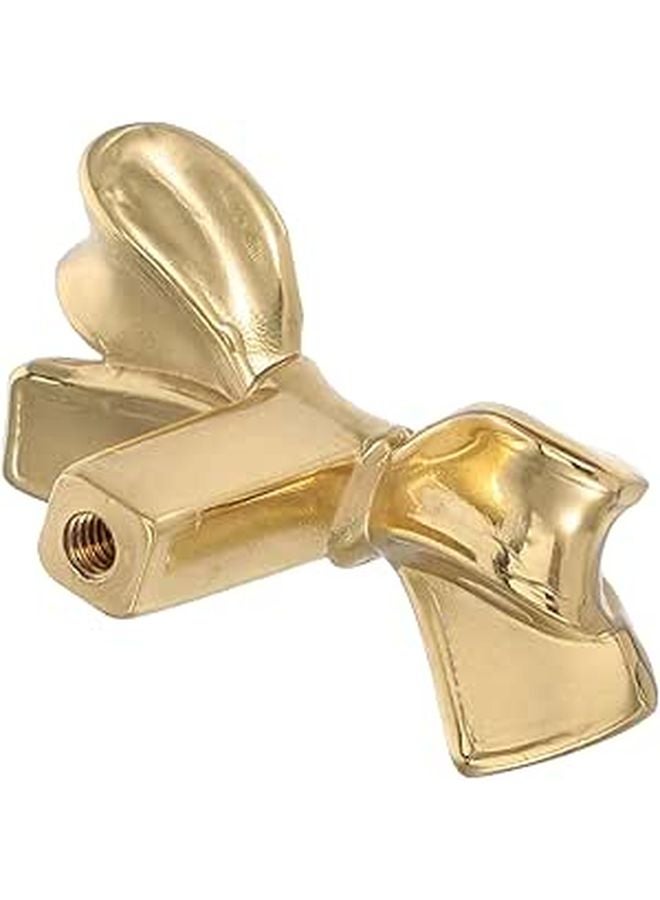 Brass Bow Cabinet Knobs Gold Drawer Pulls Handles 45x25x24mm For Kitchen Wardrobe Dresser - Image 1