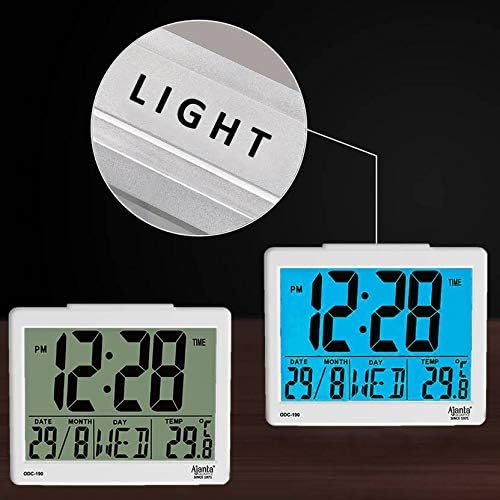 Ajanta Quartz Plastic Abstract Digital Alarm and Table clock, (8 x 7 x 3.5 cm, White, ODC 190) - Image 2