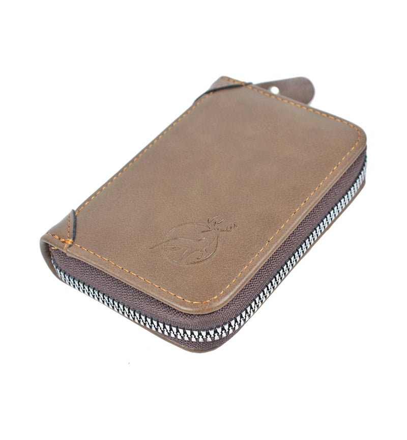 Stealodeal Brown 11 Slot Debit/Credit Card Holder Leather Wallet Unisex - Image 1